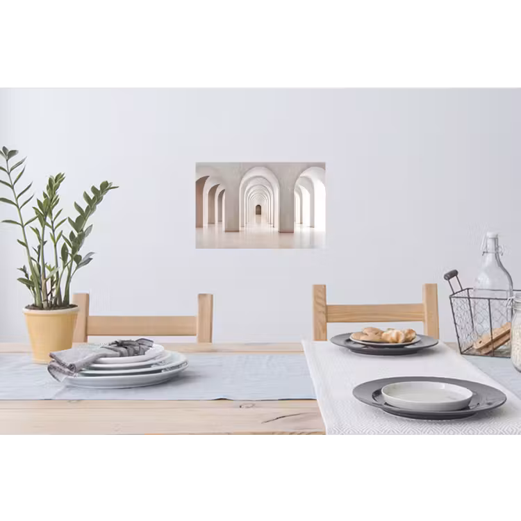 Hal - Bogen - Symmetrisch - Modern Muursticker klein -eettafel