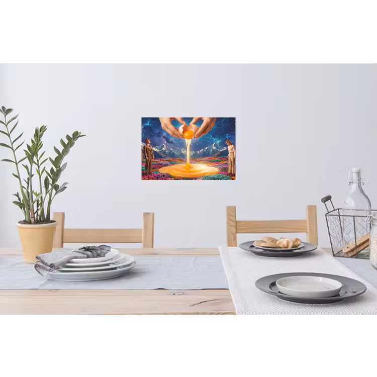Muursticker - Handen - Ei - Surrealisme - Handen - Ei - Surrealisme Muursticker klein