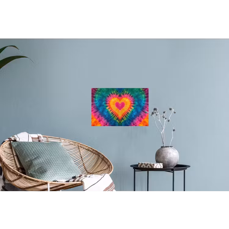 Hart - Tie Dye - Kleurrijk Muursticker klein -plant