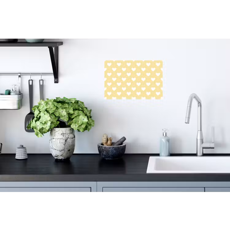 Hartjes - Patroon - Geel Muursticker klein 286 -keuken