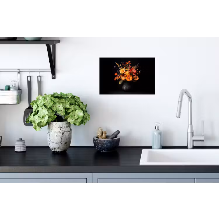 Herfst - Boeket - Oranje Muursticker klein -keuken