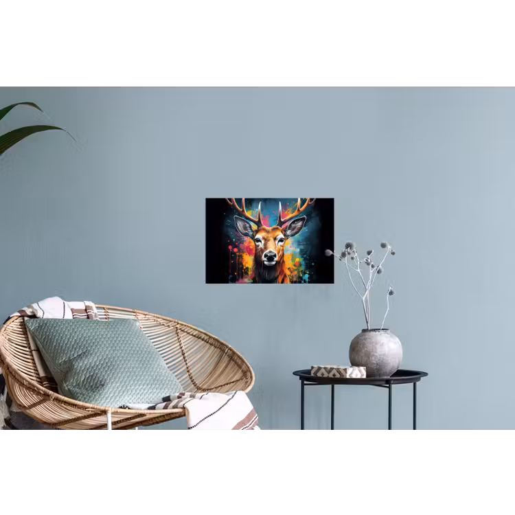 Hert - Graffiti - Dieren - Kleuren Muursticker klein -plant