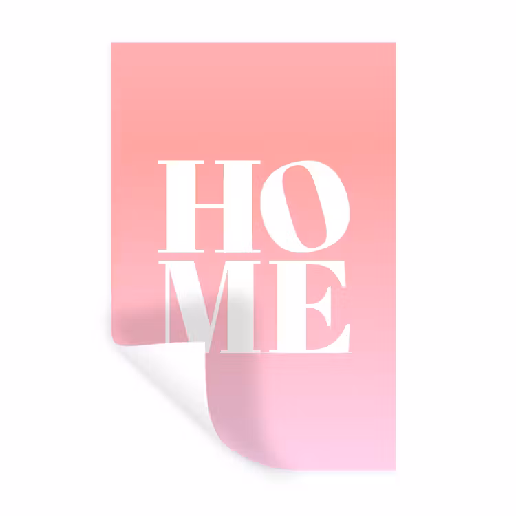 Home - Letters - Groot - Roze Muursticker klein -3d