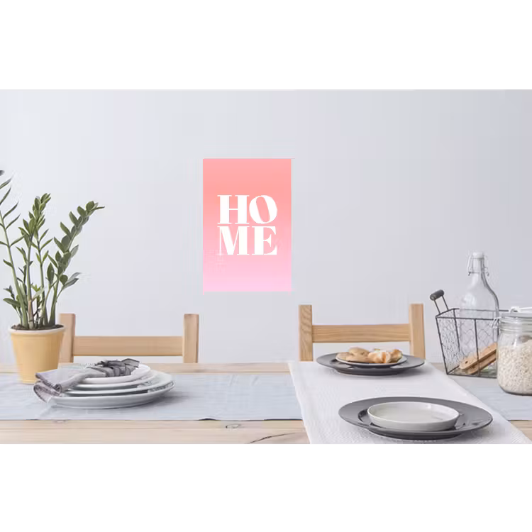Home - Letters - Groot - Roze Muursticker klein -eettafel