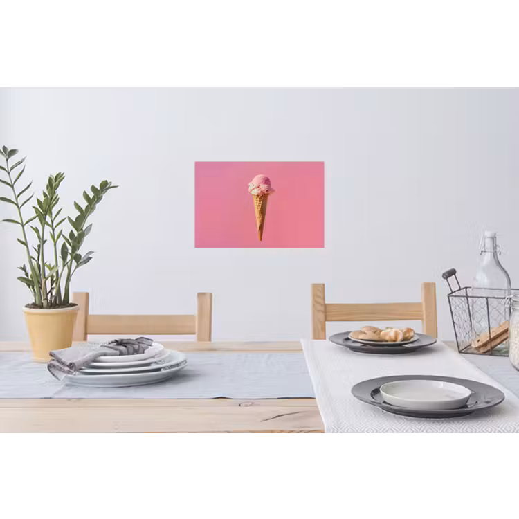 Hoorntje - Schepijs - Roze Muursticker klein -eettafel