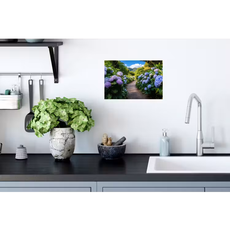 Hortsensia - Pad - Bloemen Muursticker klein -keuken