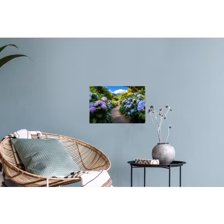 Hortsensia - Pad - Bloemen Muursticker klein -plant