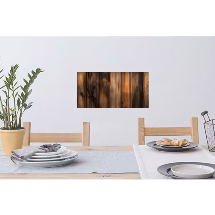 Hout - Rustiek - Donkere Planken Muursticker klein -eettafel