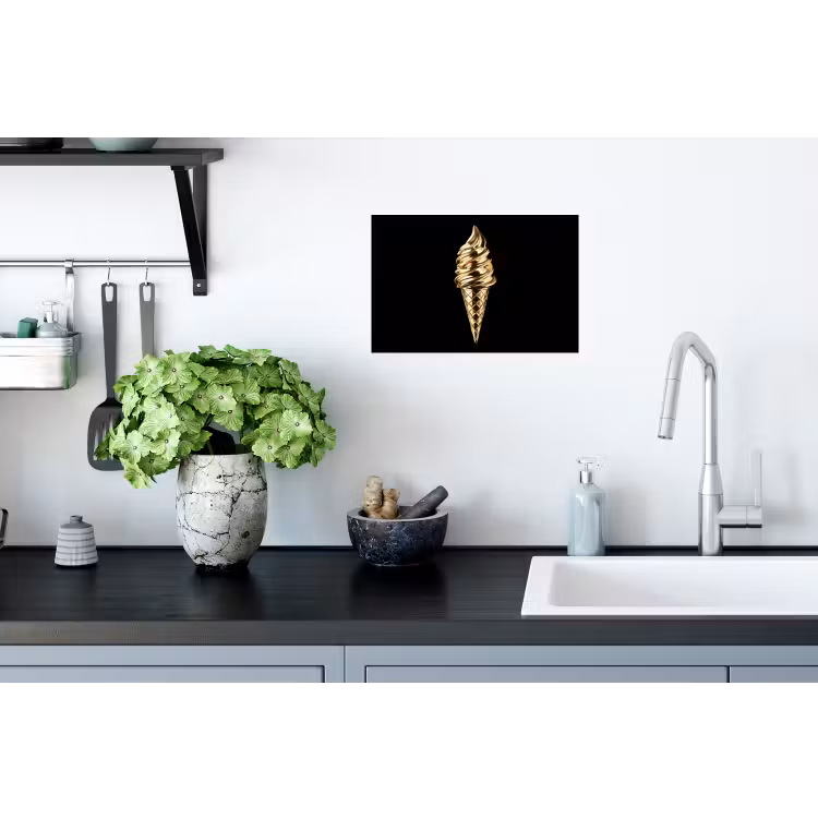 Ijs - Goud - Zwart - Eten Muursticker klein -keuken