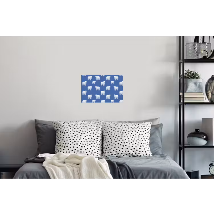 IJsbeer - Patroon - Blauw Muursticker klein 286 -slaapkamer