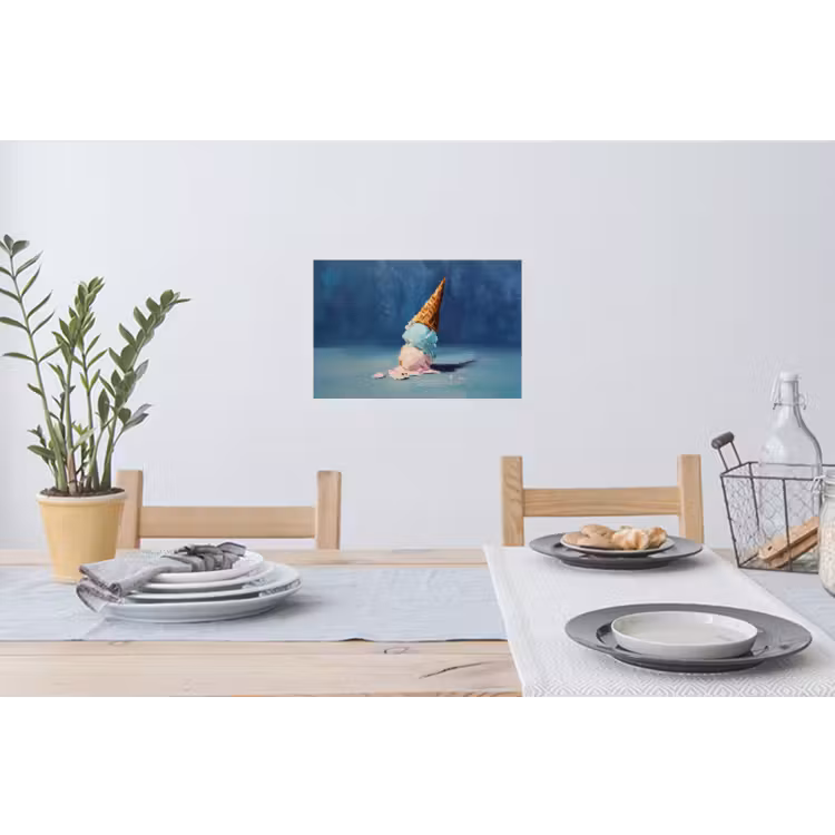 Ijshoorn - Bolletjes - Smelt - Roze Muursticker klein -eettafel
