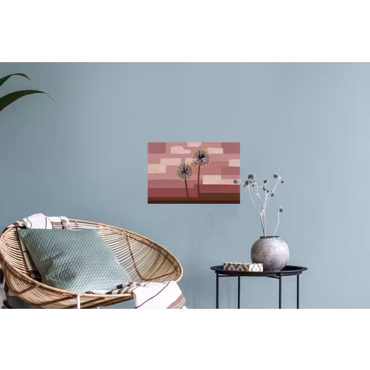 Illustratie - Bloemen - Vlakken - Abstract Muursticker klein -plant