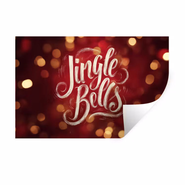 Jingle - Bells - Kerst - Rood Muursticker klein -3d