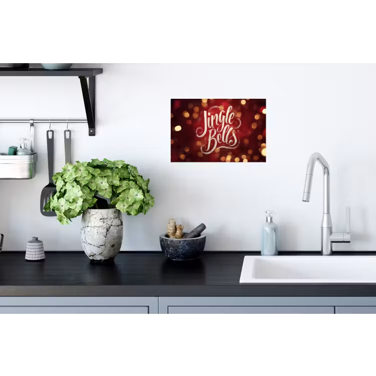 Jingle - Bells - Kerst - Rood Muursticker klein -keuken