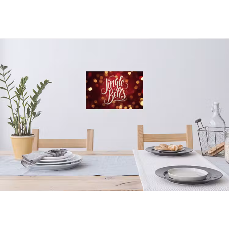 Jingle - Bells - Kerst - Rood Muursticker klein -eettafel