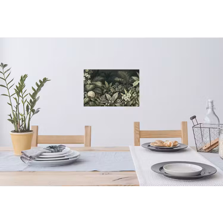 Jungle - Bladeren - Botanisch - Groen Muursticker klein -eettafel