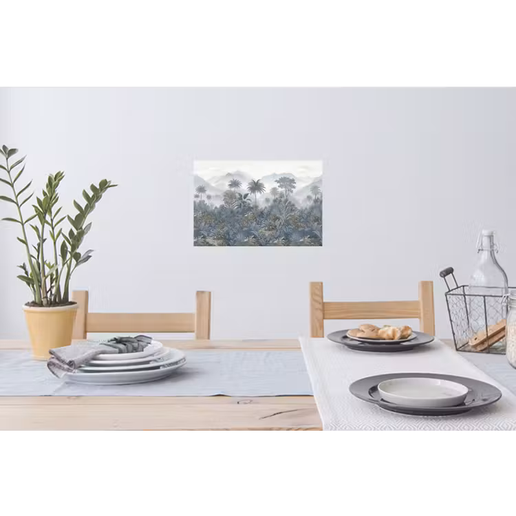 Jungle - Landschap - Blauw Muursticker klein -eettafel