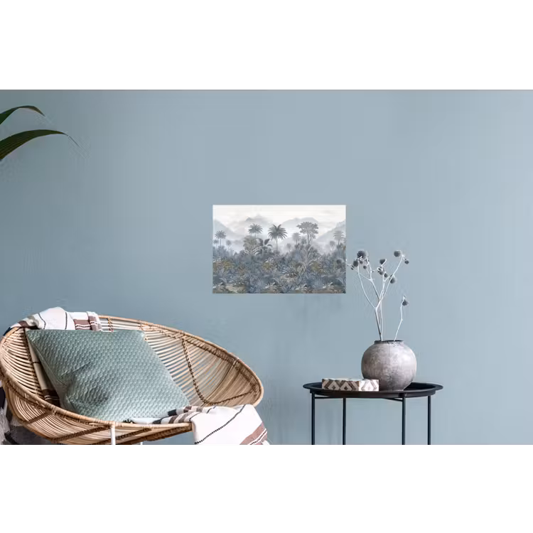 Jungle - Landschap - Blauw Muursticker klein -plant