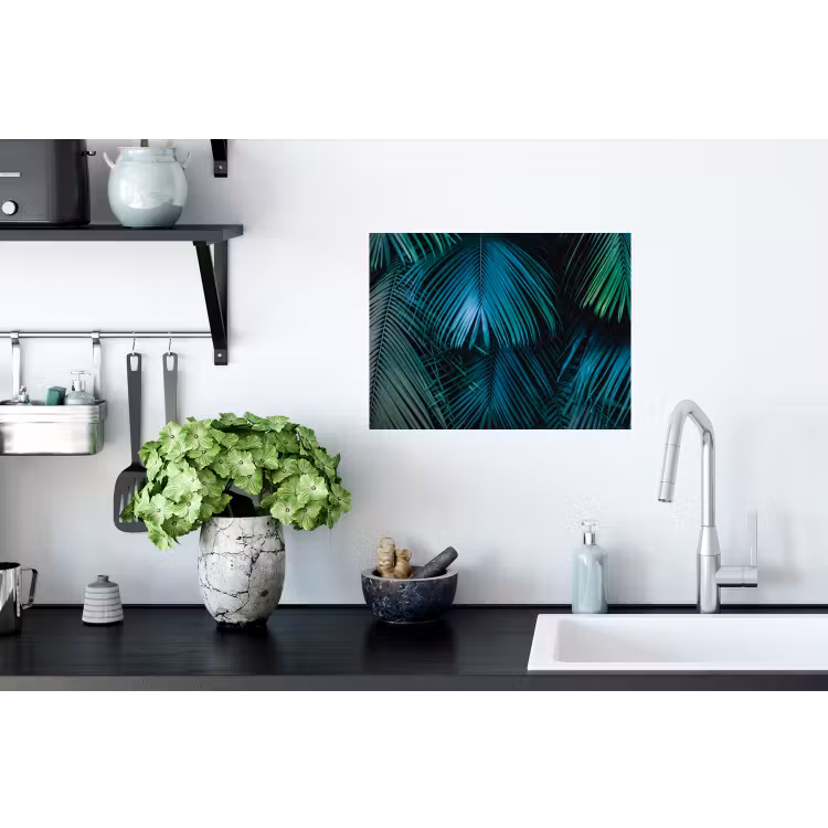 Inductie mat - Jungle - Inductie beschermer - Palmblad - Natuur Muursticker klein -keuken