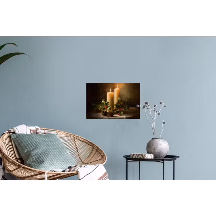 Kaarslicht - Kerst - Veelkleurig Muursticker klein -plant