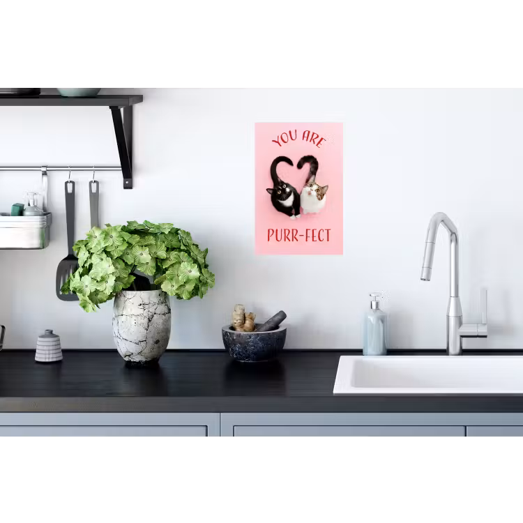 Kat - Hart - Tekst - Valentijn Muursticker klein -keuken
