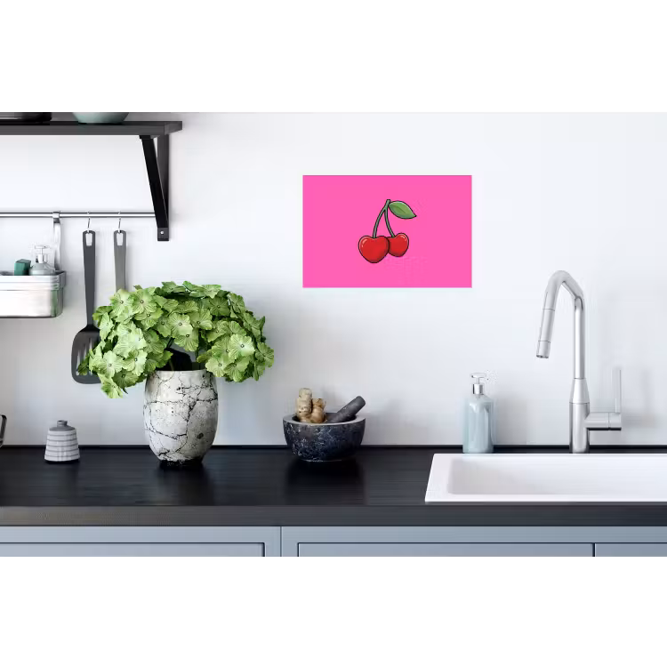 Kers - Roze - Fruit Muursticker klein -keuken