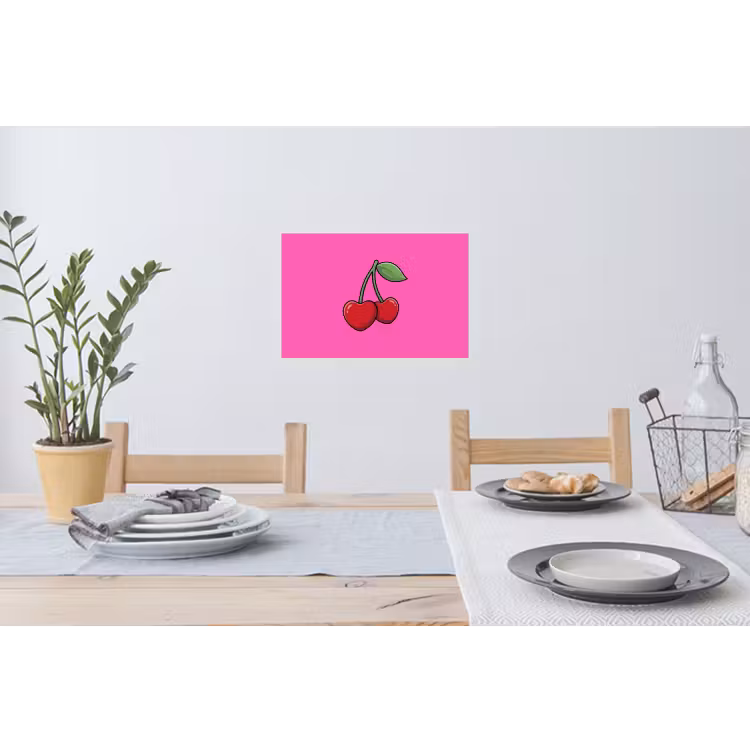 Kers - Roze - Fruit Muursticker klein -eettafel
