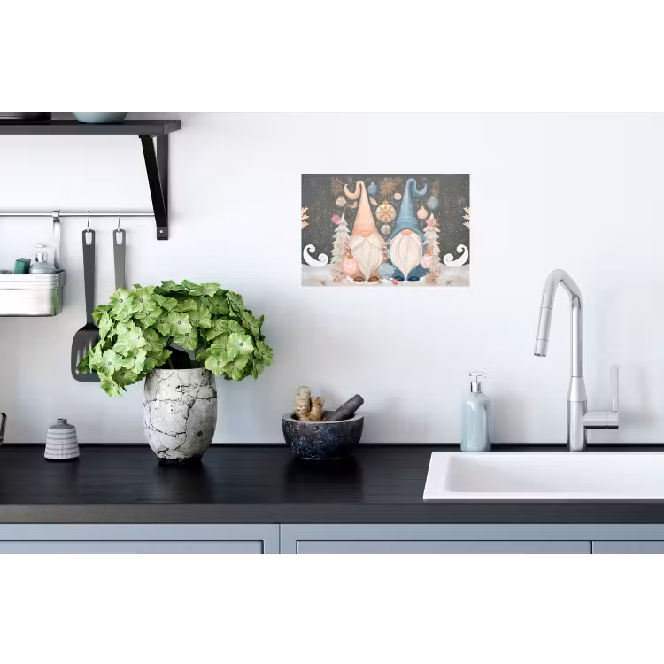 Kerst - Gnomen - Pastel Muursticker klein -keuken