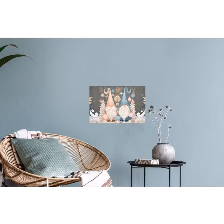 Kerst - Gnomen - Pastel Muursticker klein -plant
