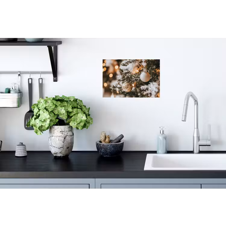 Kerst - Kerstboom - Winter - Binnen - Sneeuw Muursticker klein -keuken
