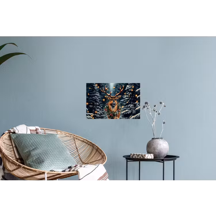 Kerst - Magie - Bos - Kleurrijk Muursticker klein -plant