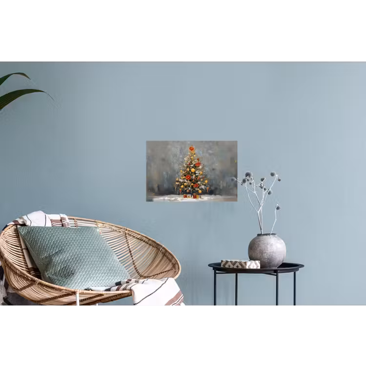 Kerstboom - Cadeaus - Rood - Goud Muursticker klein -plant