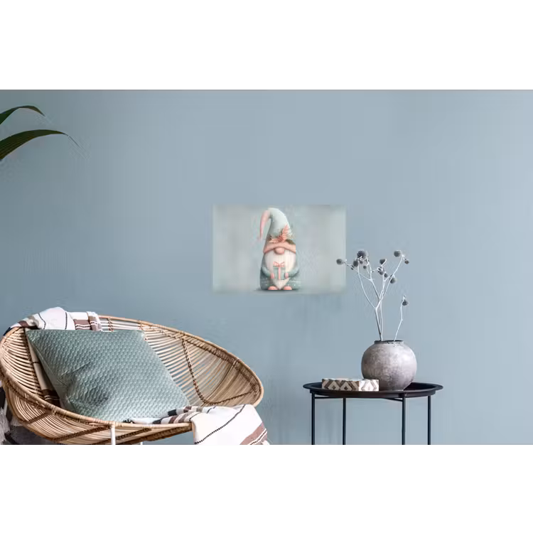 Kerstgnome - Cadeau - Groen Muursticker klein -plant