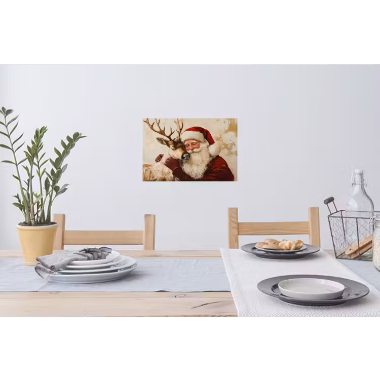 Kerstman - Rendier - Kerst - Christmas Muursticker klein -eettafel