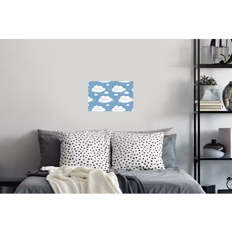 Kitten - Wolken - Blauw Muursticker klein 286 -slaapkamer