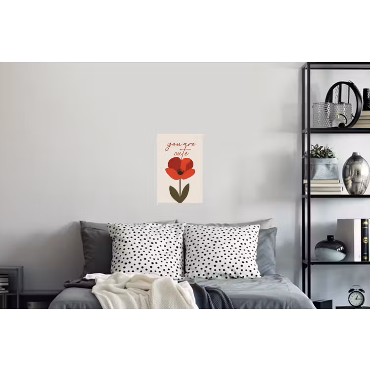 Klaproos - Bloem - Rood - Valentijn Muursticker klein -slaapkamer