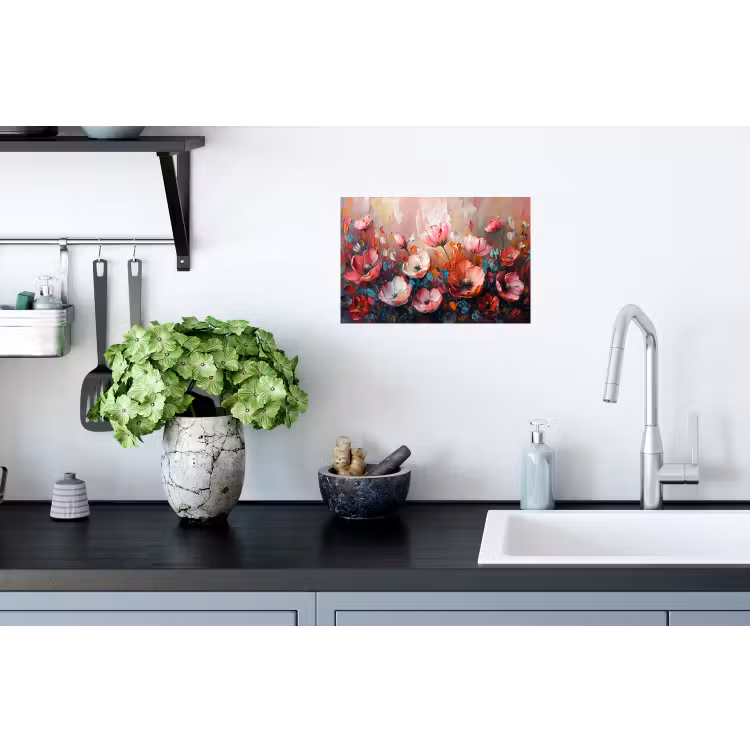 Klaprozen - Roze - Bloemen - Botanisch - Kunst Muursticker klein -keuken