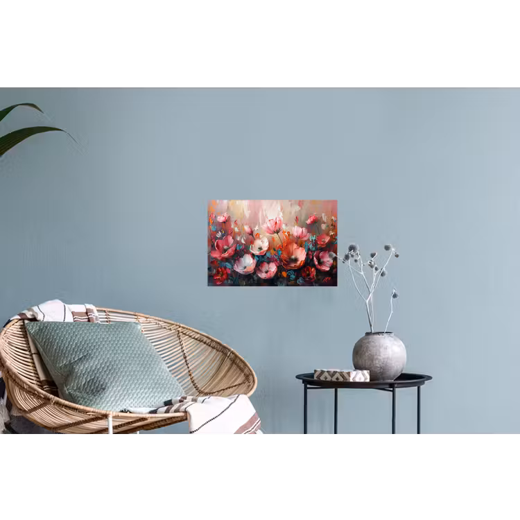 Klaprozen - Roze - Bloemen - Botanisch - Kunst Muursticker klein -plant