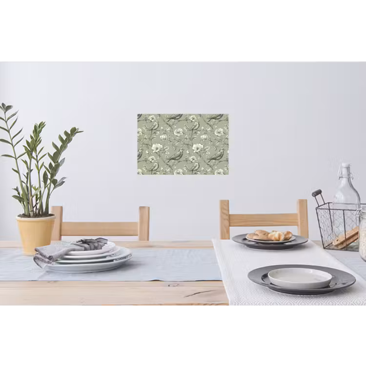 Klassiek - Botanisch - Groen Muursticker klein 286 -eettafel