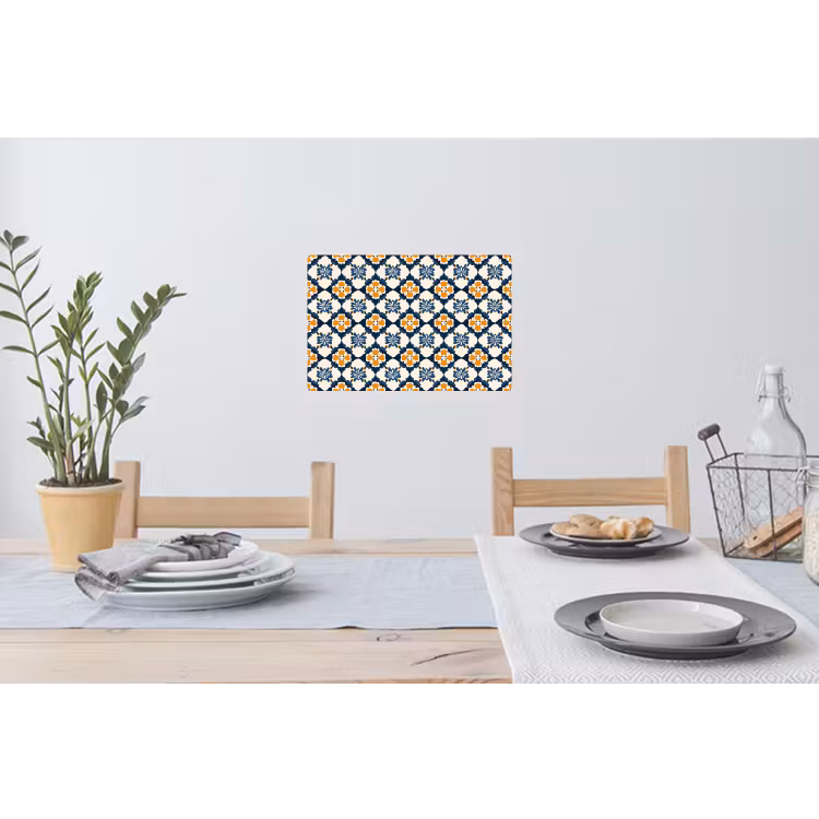 Klassiek - Geometrisch - Blauw Muursticker klein 286 -eettafel