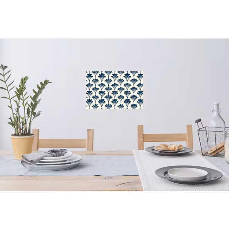 Klassiek - Motief - Blauw Muursticker klein 286 -eettafel