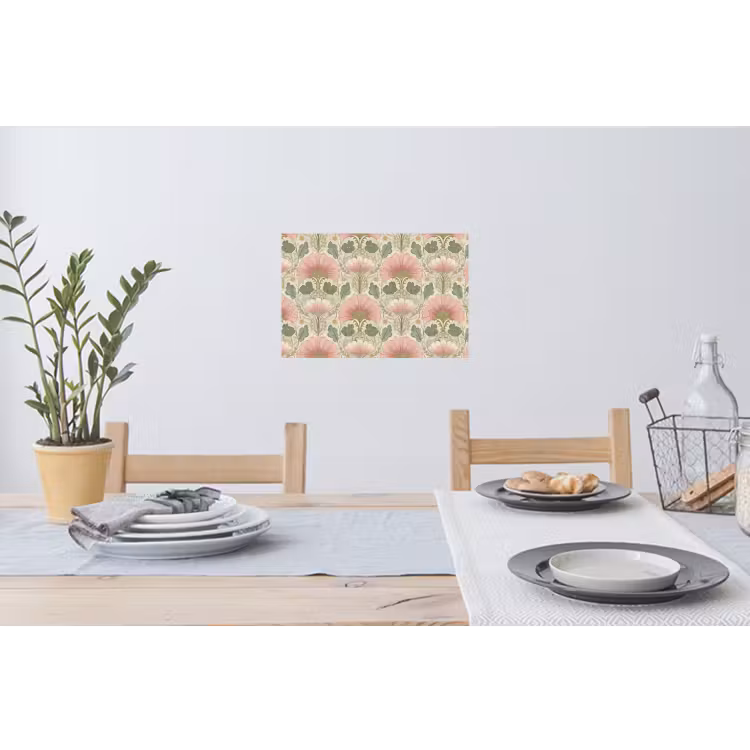 Klassiek - Patroon - Roze Muursticker klein 286 -eettafel