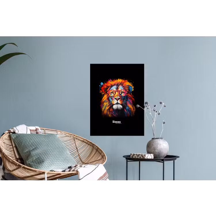 Kleurrijke leeuw in graffiti stijl Muursticker klein -plant