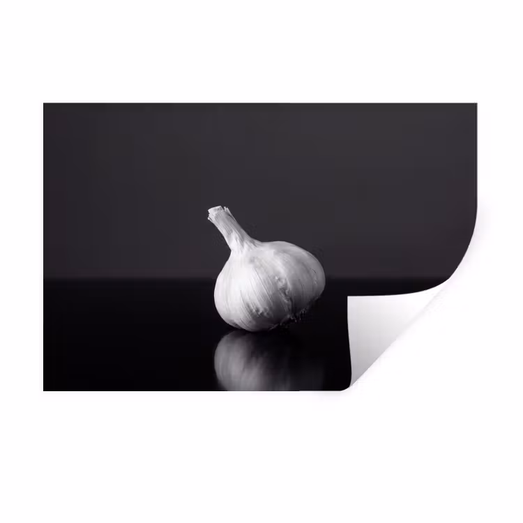 Knoflook - Zwart - Wit Muursticker klein -3d