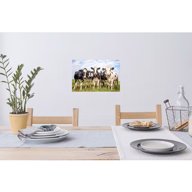 Koeien - Weiland - Dieren - Natuur - Gras Muursticker klein -eettafel