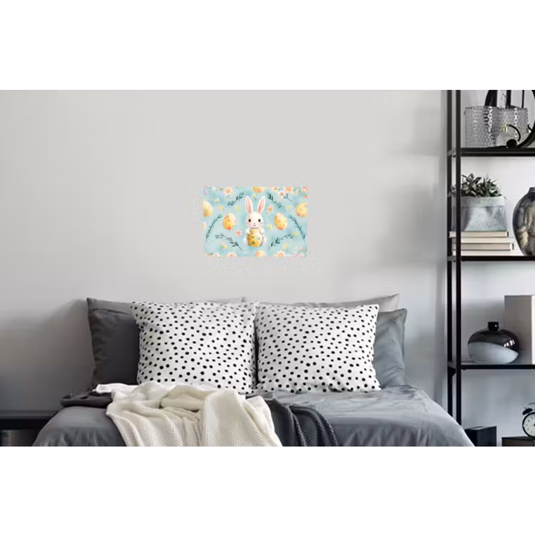 Konijn - Eieren - Takjes Muursticker klein -slaapkamer