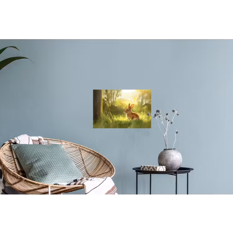 Konijn - Zonlicht - Bos Muursticker klein -plant