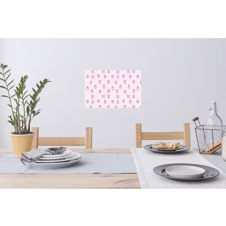 Konijnen - Minimalistisch - Roze Muursticker klein 286 -eettafel