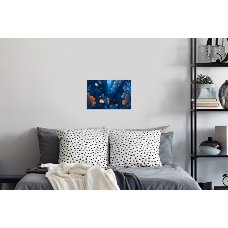 Koraalrif - Vissen - Oceaan - Blauw Muursticker klein -slaapkamer