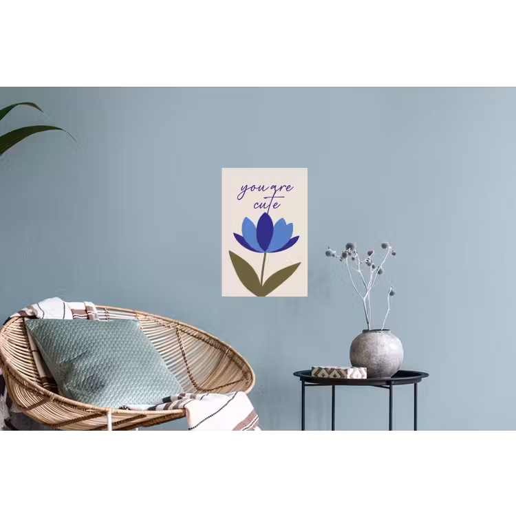 Korenbloem - Valentijn - Bloem - Blauw Muursticker klein -plant
